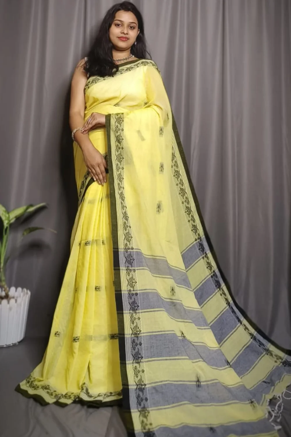 Radiant Yellow Pure Cotton Saree