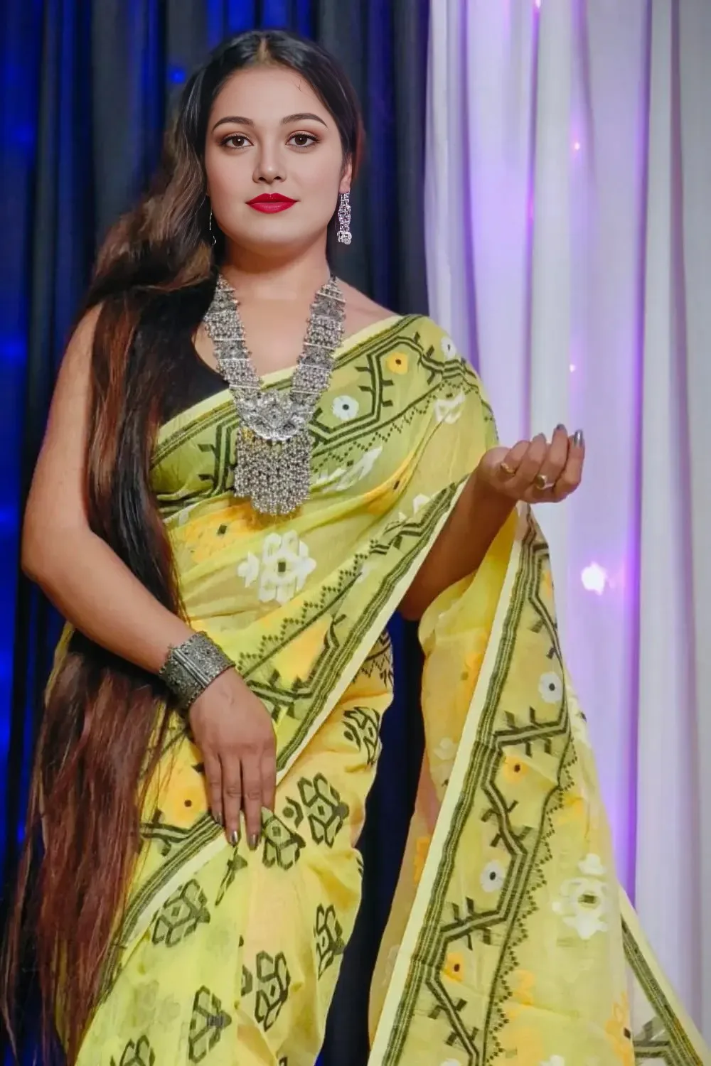 Yellow Dhakai Jamdani Saree