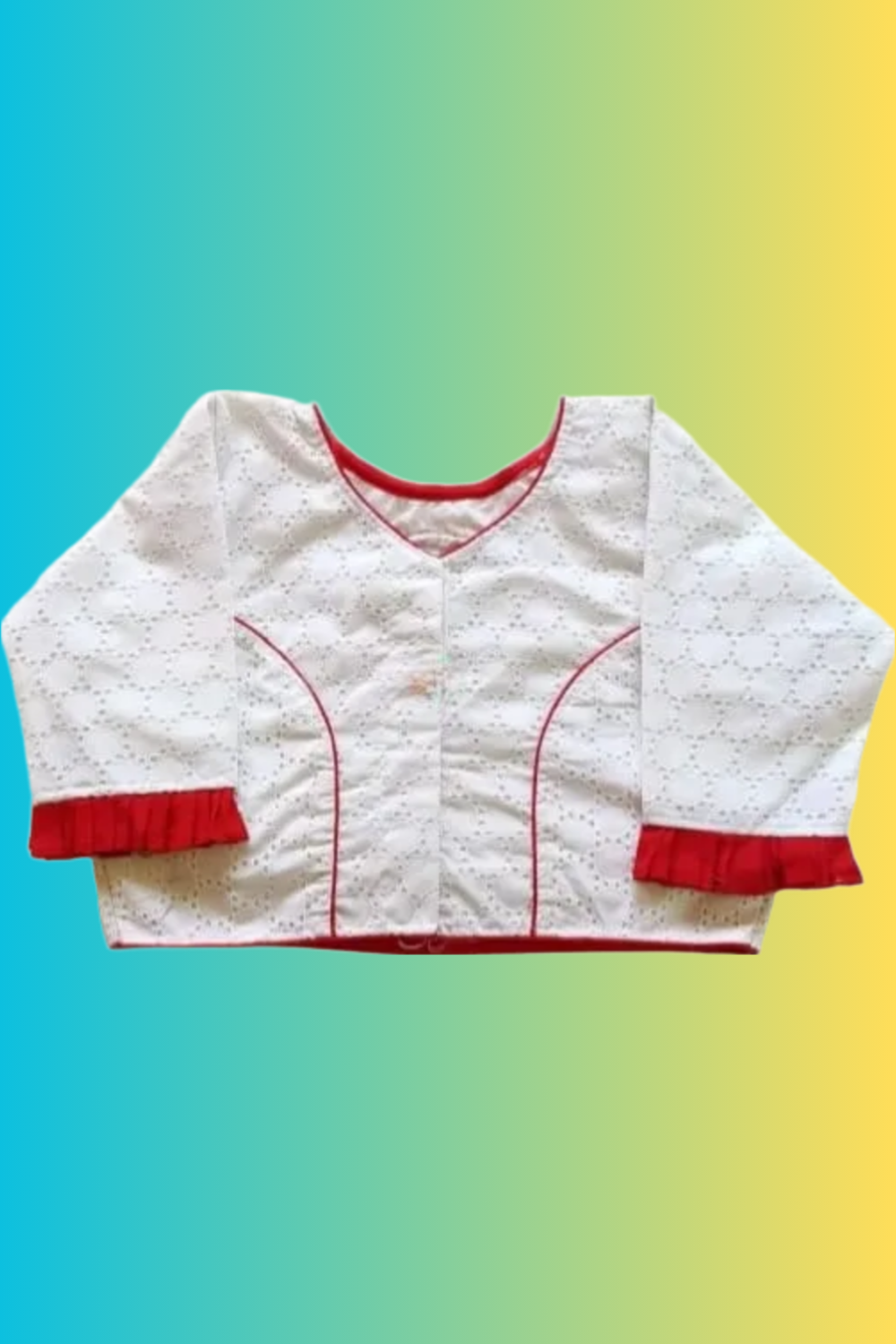 White Cotton Hakoba Durga Embroidery Blouse
