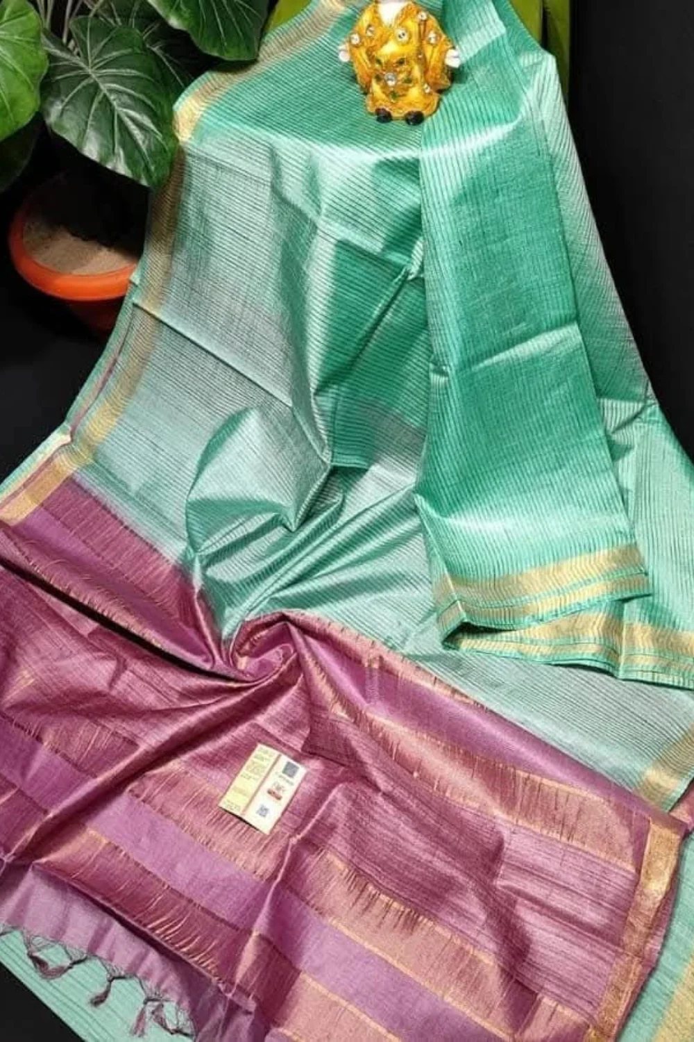 Artisanal Ghicha Katan Silk Saree