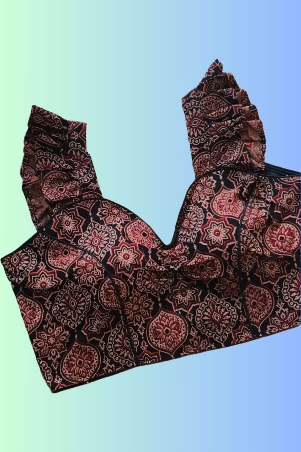 Black Original Ikkat Padded Blouse