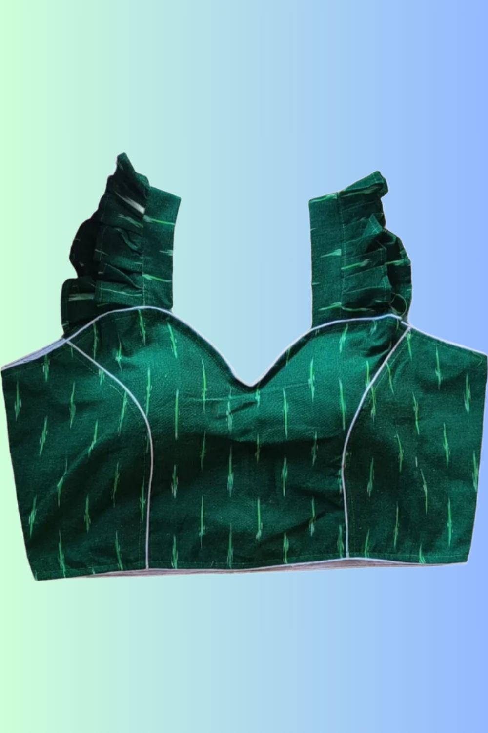 Dark Green Original Ikkat Padded Blouse