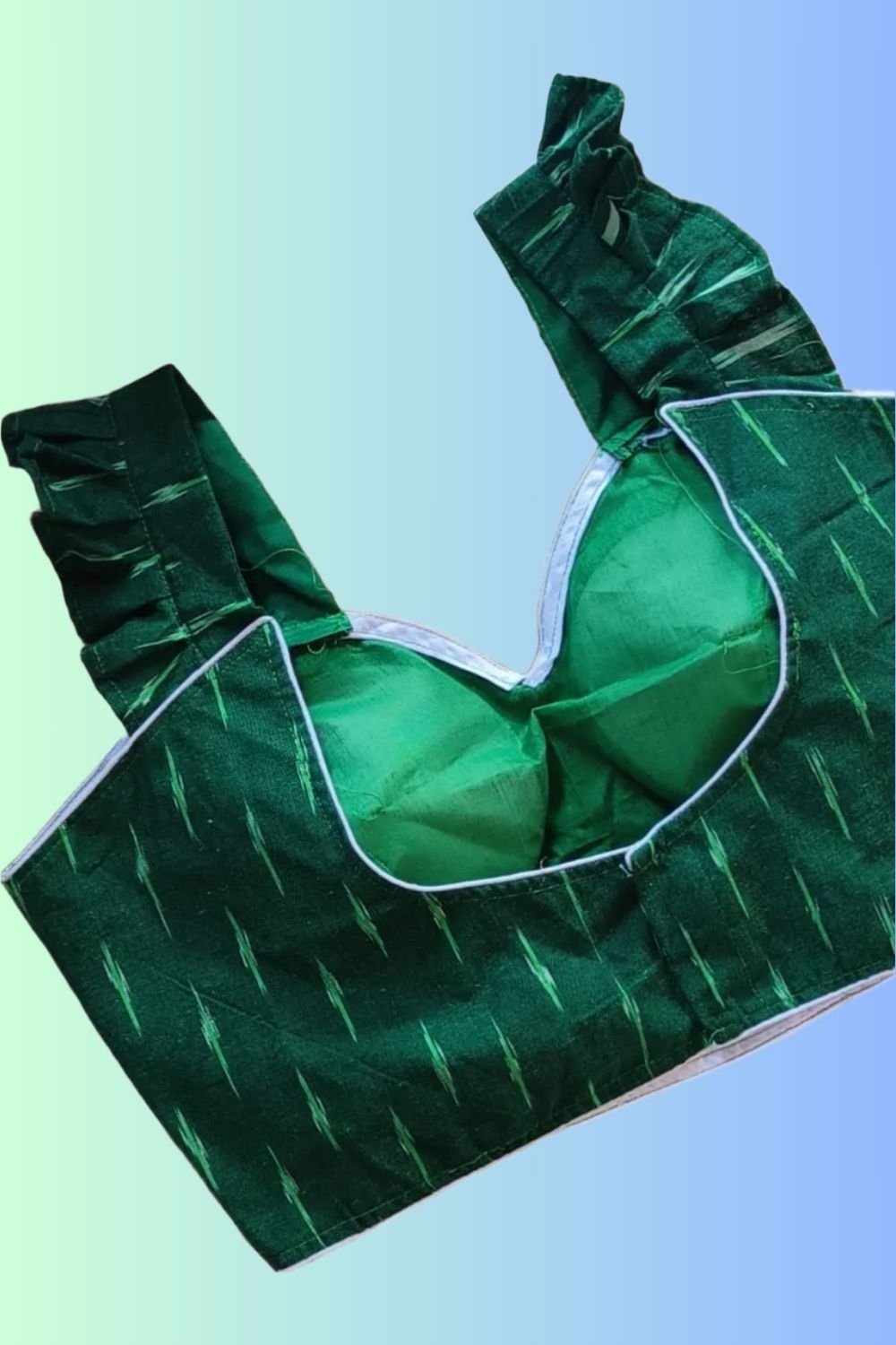 Dark Green Original Ikkat Padded Blouse