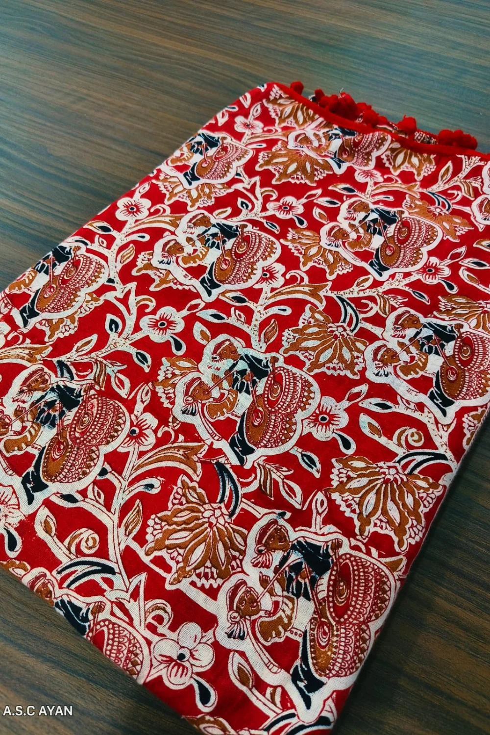 Elegant Madhubani Printed Kalamkari Saree