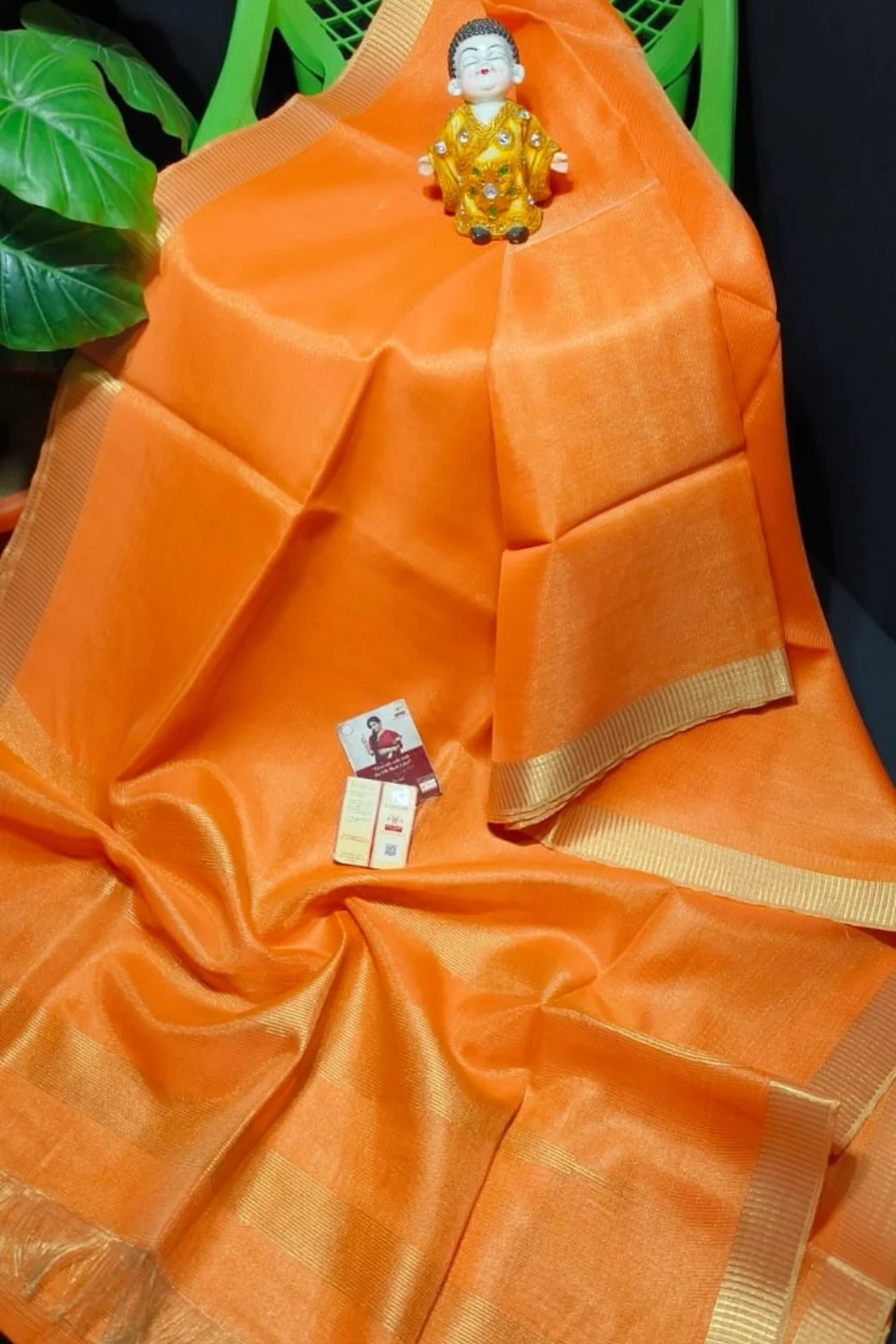 Aesthetic Pure Tissue Linen Silk Saree