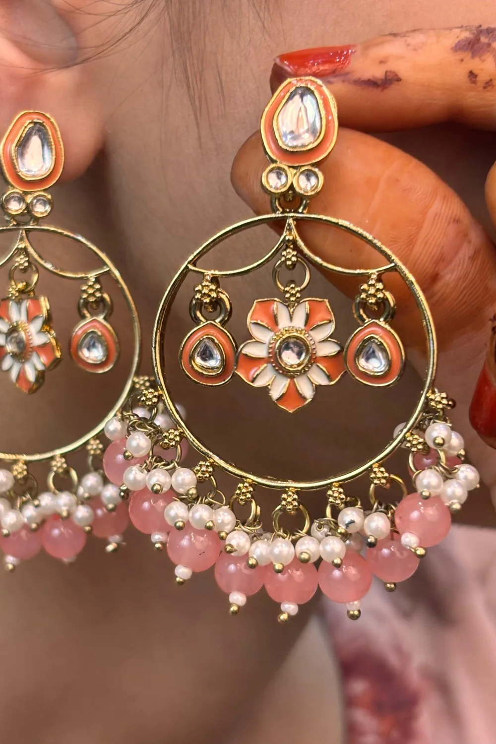 Foil Polish Meena Stud Type Bali Earring