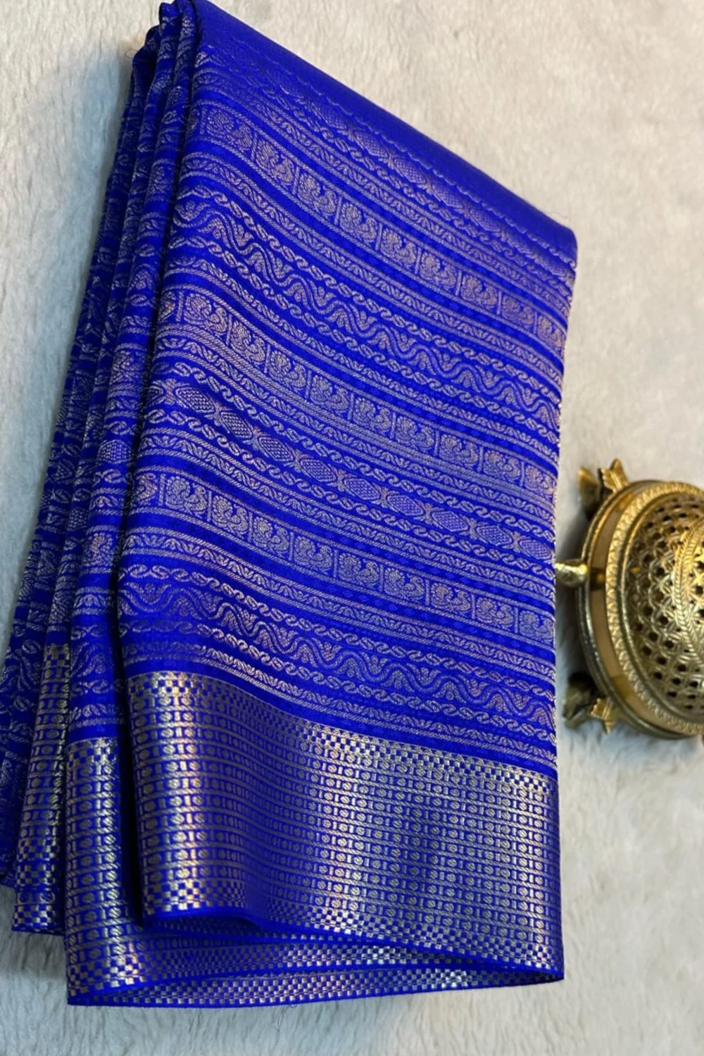 Semi Mysore Silk Saree with Fancy Border