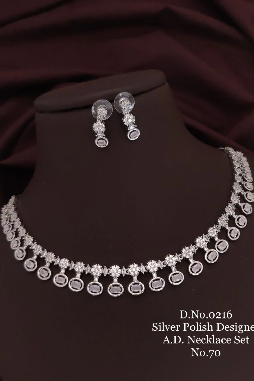 Classic Silver Polished AD Necklace